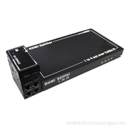 60M 1X4 HDMI Extender/Splitter Over Dual Cat5e/6New